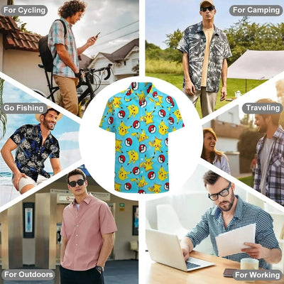 Summer Men's Shirt Cute Animal Print  Shirt