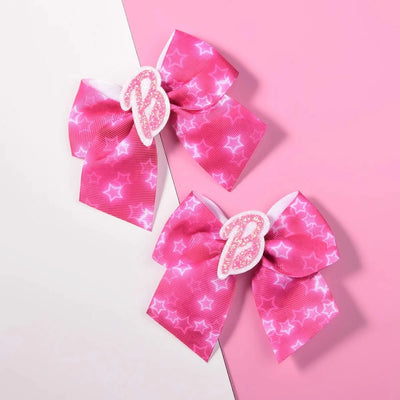 2 women's pink thread webbing with green onion powder lettering two ear clip Fashion personality cheapest items available girl m