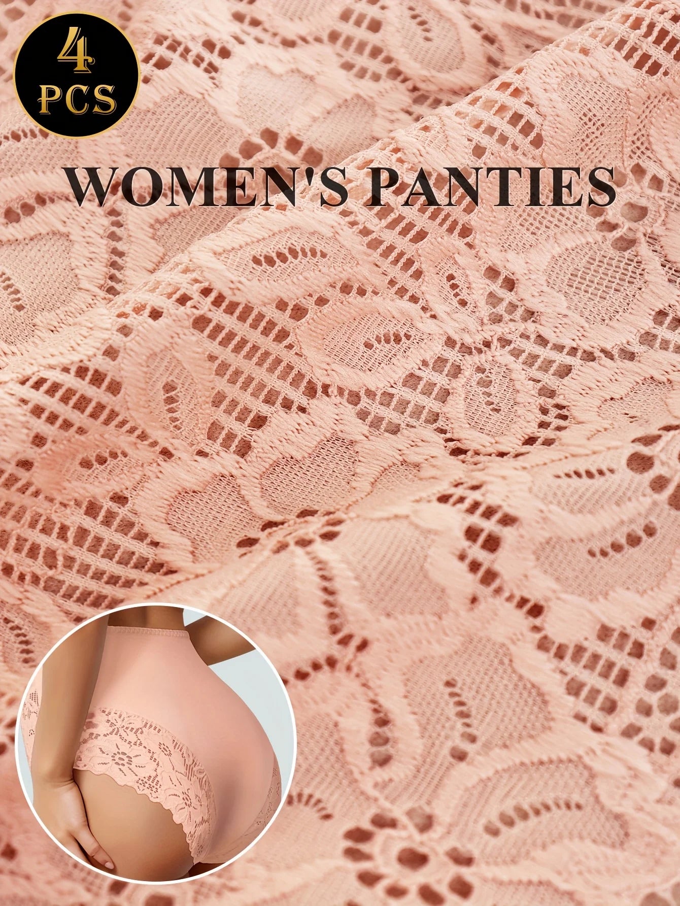 Women's Underwear - Elegant Floral Lace panties, Soft Everyday & Special Occasion Panties, Non-Sheer Breathable Soft