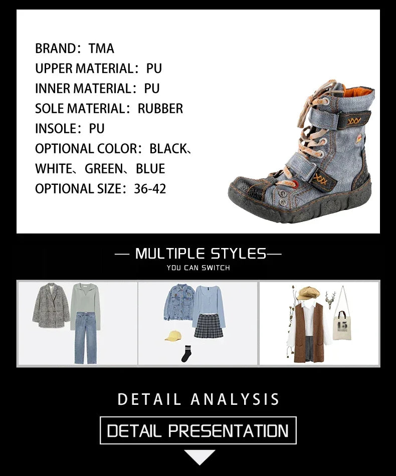 TMA EYES Short Boots for Women, Versatile, Casual, Monochromatic, Popular,