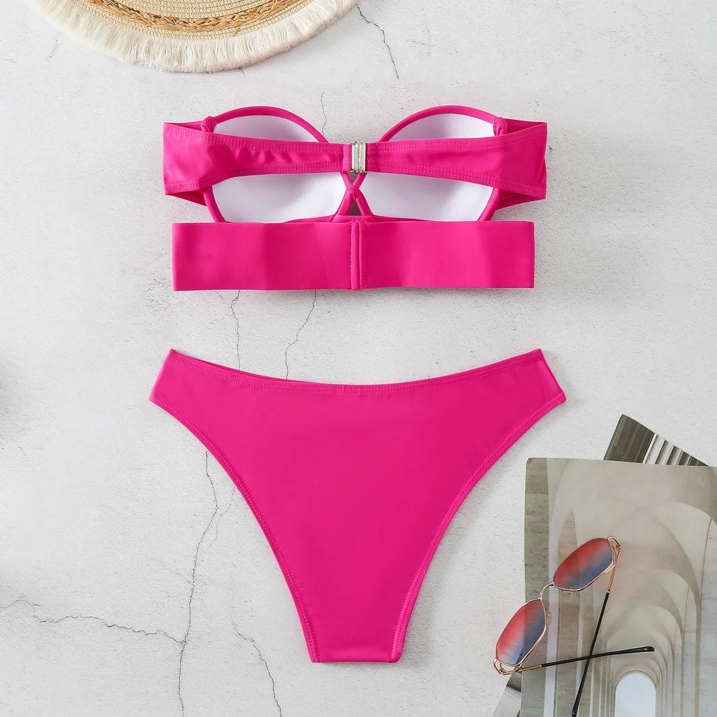 2025 Woman Separate Swimsuit Beach Outfits High Waist Sexy Bikini Set 2 Pieces Plus Size Bathing Suit Feminine Women's Swimwear