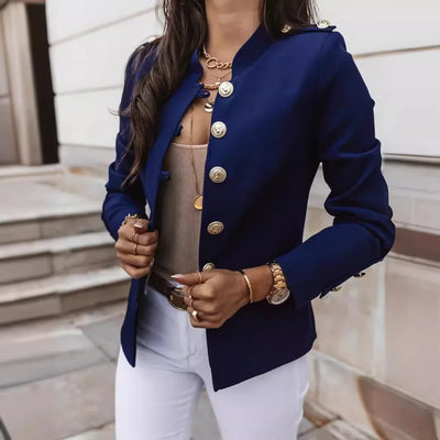Women's Blazers Long-sleeved Suit Tops Fashion Slim Buttons Casual Sblazer Street Office Coats for Female