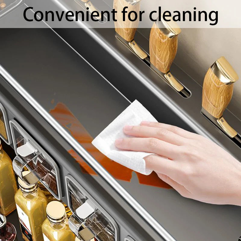 Kitchen Spice Racks Home Kitchen  Cabinet Seasoning Holder Cutlery Holder Modern Multifunction Organizers Shelves Removable
