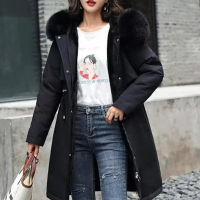 Women's Winter Hodded Fleece Padded Jacket Windbreaker Office Lady In Coats & Jackets Outerwear