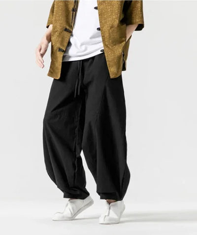 Men's Spring Loose Harem Pants Chinese Linen Oversize Sweatpants High Quality Casual Brand Male Harem Trousers