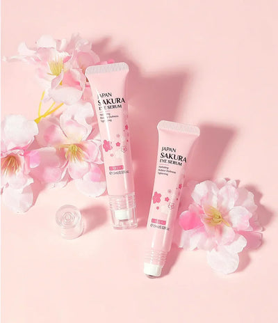 LAIKOU Sakura Eye Serum Eye Roller Massage Hyaluronic Acid Skin Care Eye Bags Cream Moisturizing Dark Circles 15ml