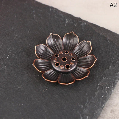 Buddhism Lotus Line Incense Holder Plate Alloy Incense Burner Temples Yoga Studios Home Decoration
