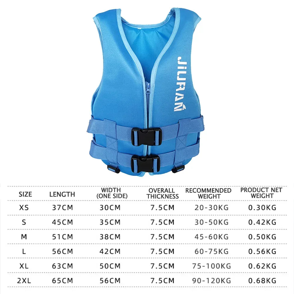 Neoprene Life Jacket Adult Children Life Vest Water Safe Fishing Vest Kayaking Boating Swimming Surfing Drifting Safe Life Vest