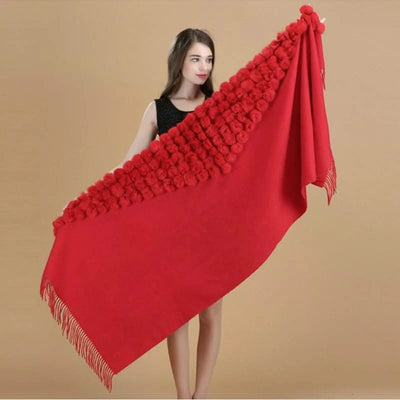 Winter Thick  Genuine Rabbit Fur Scarf for Women
