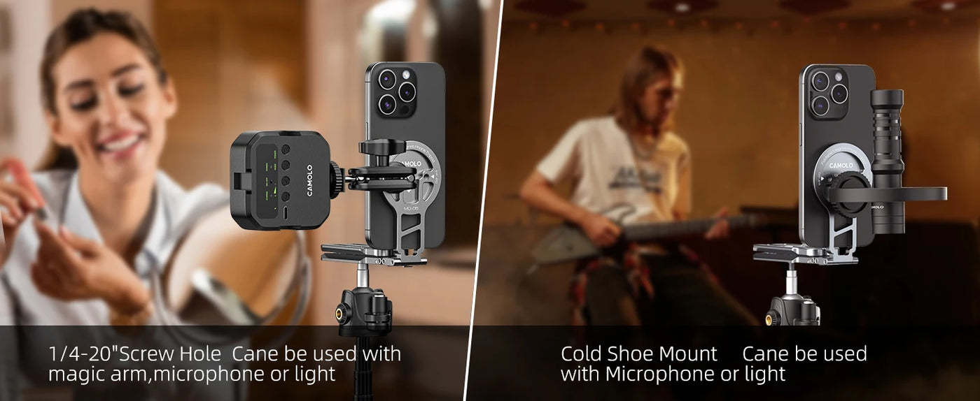 Magnetic Phone Holder Magsafe Tripod with Arca-Swiss Cold Shoe for Phone Vlog Foldable Desktop Phone Mount for Travel