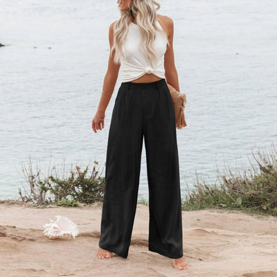 Women's Wide Leg Pants High Elastic Waisted In The Back Business Work Trousers Long Casual Pants Pants for Women Women’s Pants