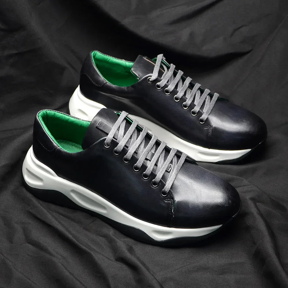 Classy Man Sneakers Luxury Brand Designer Lightweight Cowhide Genuine Leather Casual Social Men's Oxford Shoes Autumn Winter