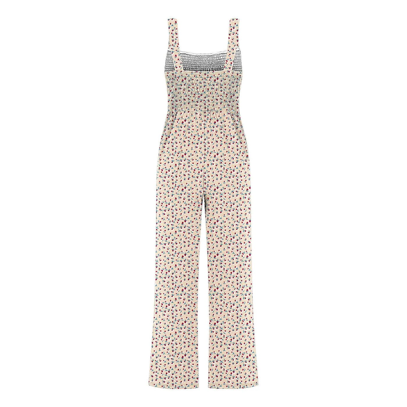 Summer Sexy Sling Jumpsuits Women'S Fashion Printed Loose Pencil Pants Casual Streetwear Elegant Party Female Spaghetti Rompers