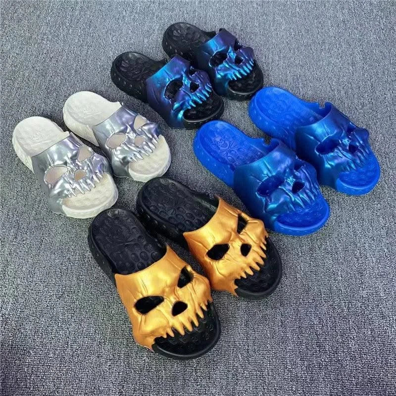 Platform Skull Slippers Demon Home Cloud Summer Beach Sandal Slides Y2k Flip Flops Men Male Soft House Shoes Flat Clapper Women
