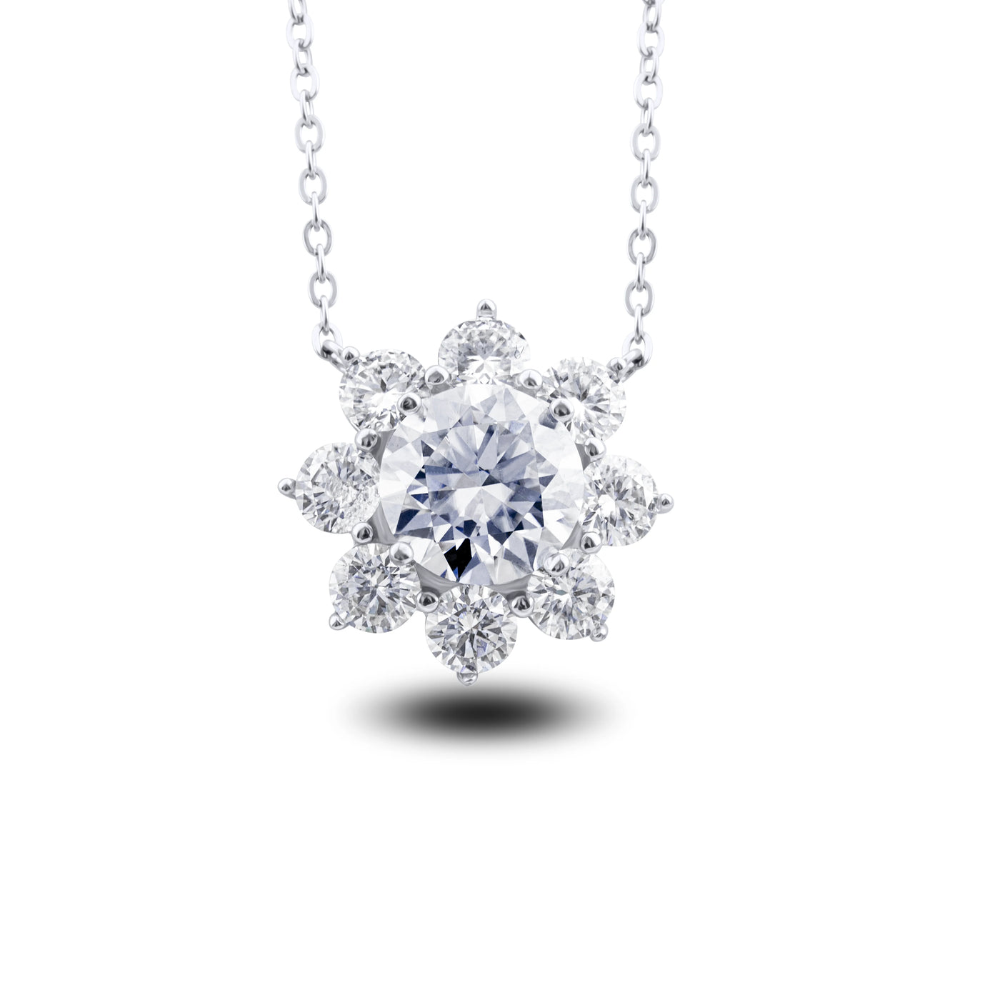 Total 9 carat  Moissanite Solitaire Drop Necklaces Silver Pendant Original Real 925 Silver Chain Jewelry for Women