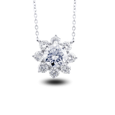 Total 9 carat  Moissanite Solitaire Drop Necklaces Silver Pendant Original Real 925 Silver Chain Jewelry for Women