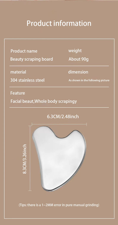 Facial Massage Scraper Stainless Steel Beauty Scraper Face Lift Law Full-Body Dolphin Heart Scraper Holster