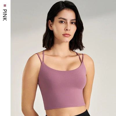 Women's sexy yoga undershirt Outdoor beautiful back training clothes Fashion sling bra Sports underwear With Coasters
