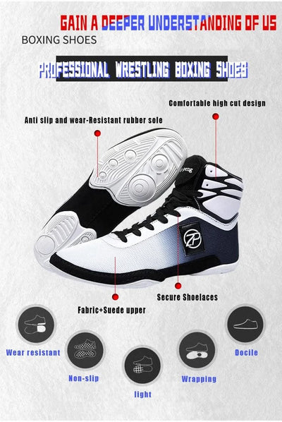 2024 New Wrestling Shoes for Men Non Slip Breathable Boxing Sneakers Wrestling Training Shoes Wear-Resisting Combat Sneakers