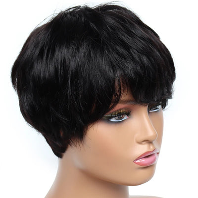 Cheap Human Hair Wigs Short Bob Pixie Cut Wig Human Hair For Women perruque cheveux humain Brazilian Colored Wig Machine Made