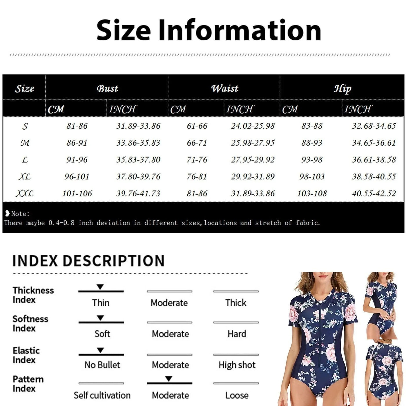 Women's One-piece Fashion Surf Short Sleeve Wetsuit With Chest Pad No Steel Bra Swimsuit Floral Printed Skinny Zipper Swimwear