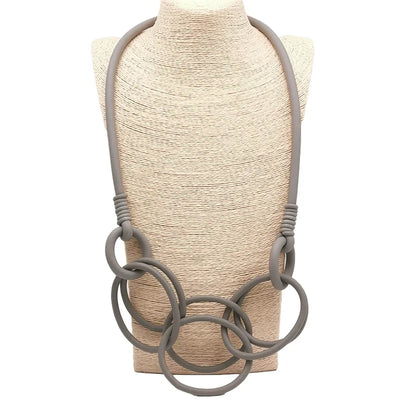 BARWODO New Rubber Chain Necklace For Women Simple Handmade Elasticity Jewelry Sweater Chains Party Accessories Luxury Necklaces