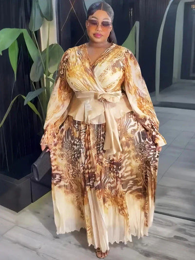 2025 Summer Dresses For Women Dubai African Wedding Party Prom Evening Gown Dashiki Pleated Maxi Robe Office Ladies Clothing