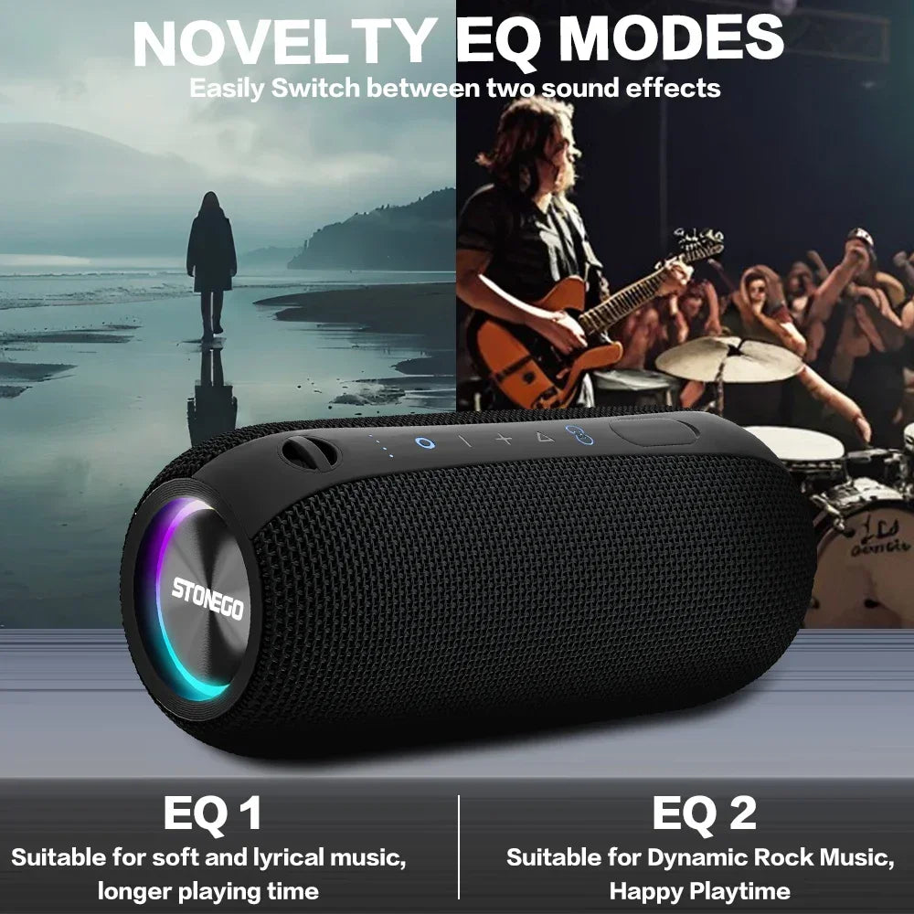 Wireless Bluetooth Speakers Portable Dual Speakers Punk Style LED Bass Diaphragm Sound TWS Speaker