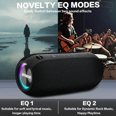 Wireless Bluetooth Speakers Portable Dual Speakers Punk Style LED Bass Diaphragm Sound TWS Speaker