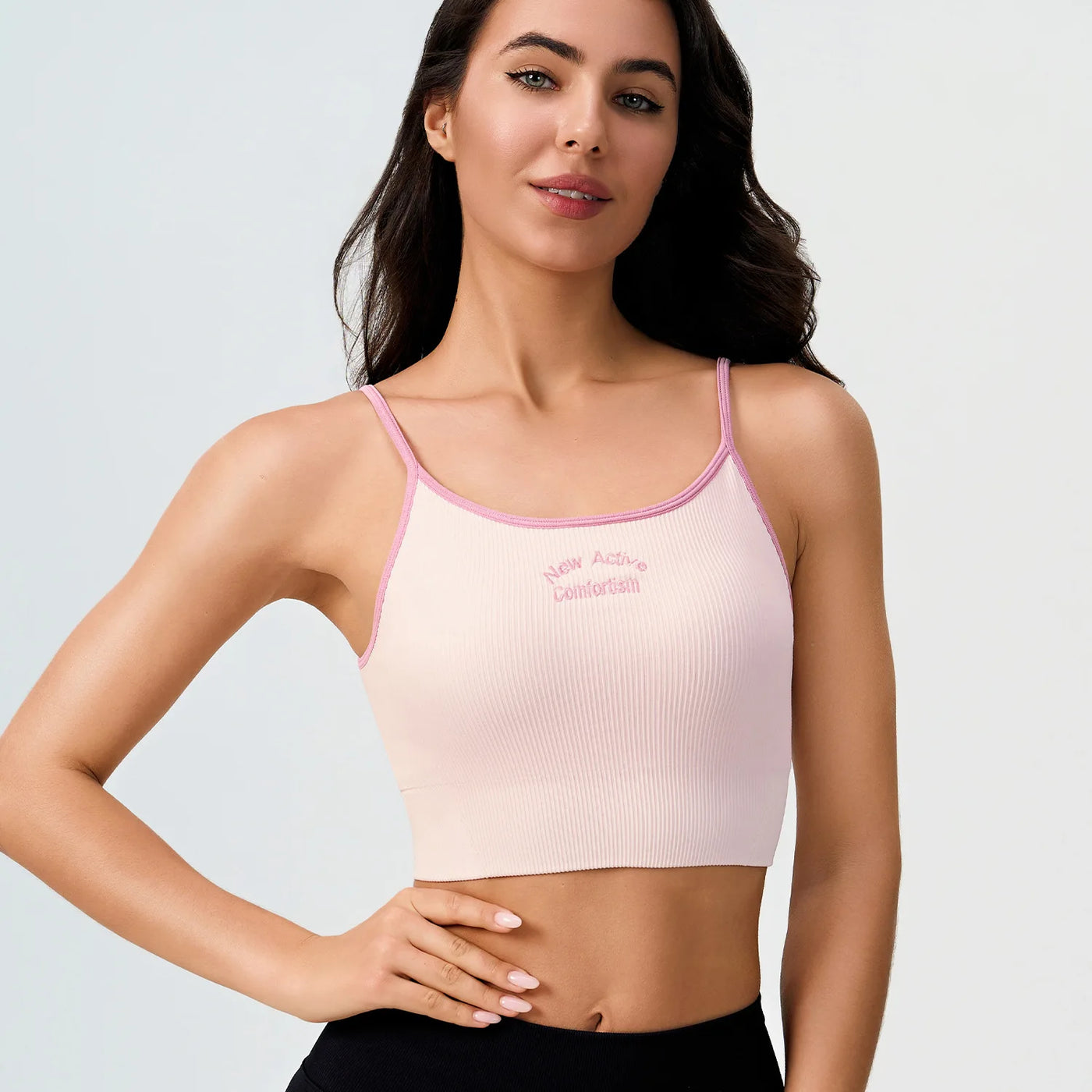 Women Breathable Sports Bra Fitness Tops Gym Crop Top Brassiere Push Up Camisole Sport Bras Gym Workout Top Letter Yoga Bra