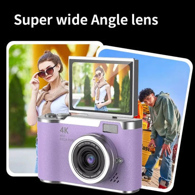 High-Definition HD Digital Camera 4K 48MP 8X Digital Zoom Video Camcorder CCD with Hanging Straps Flip Screen