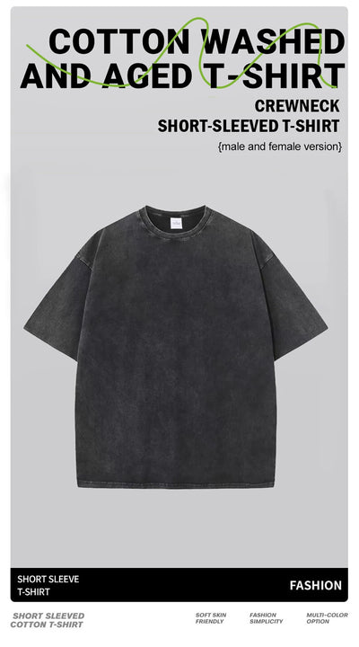 Women'S Cotton Washed T-Shirts Trend Distressed Loose Tees Love Your Self Letter Printing Short Sleeve Summer Female Clothes
