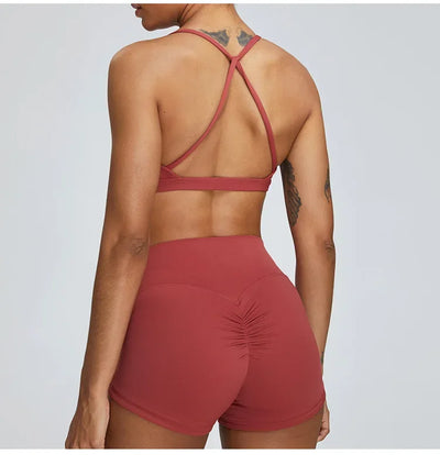 Sexy Scrunch Sports Bra Gym Top Women Running Back Cross Top Women Sportswear Yoga Underwear Fitness Workout Yoga ClothingWomen