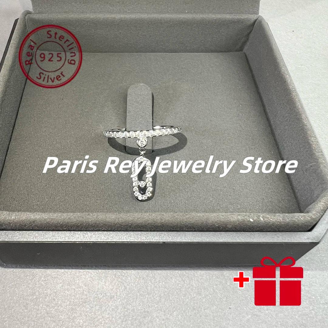 Luxury Classic S925 Inlaid Sliding High Beauty Ring Women's Jewelry Ring Luxury Party Girlfriend Anniversary Gift