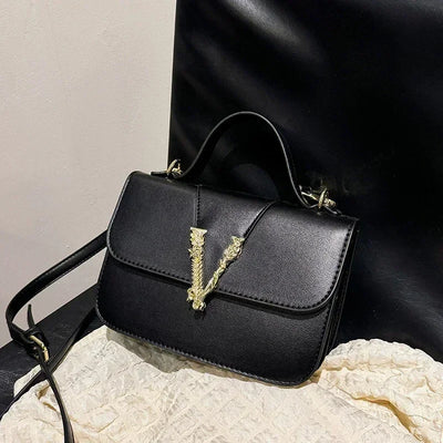 Designer 2025 Women's Luxury Solid Color Leather Handbag Fashion Crossbody Shoulder Purse Elegant Tote Handbag