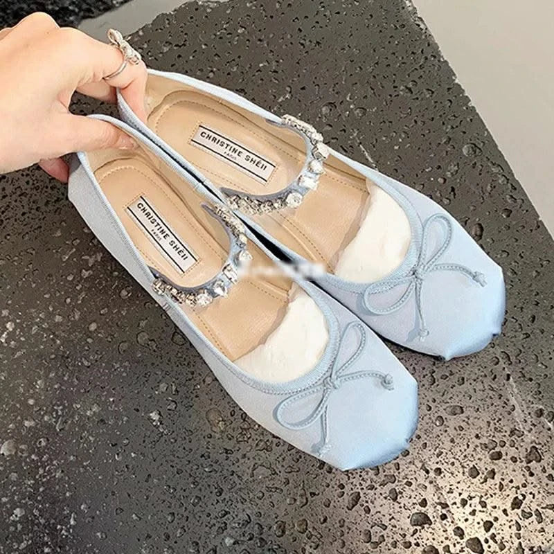 Women Butterfly-Knot Lolita Ladies Ballet Flats In Casual shoes, Sandals  Slides