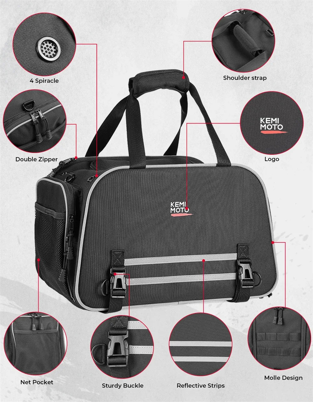Motorcycle Pet Carrier Bag Cat Dog Pet Carrier Airline Approved Portable Cat Dog Travel Carrier For Luggage Rack Passenger Seat