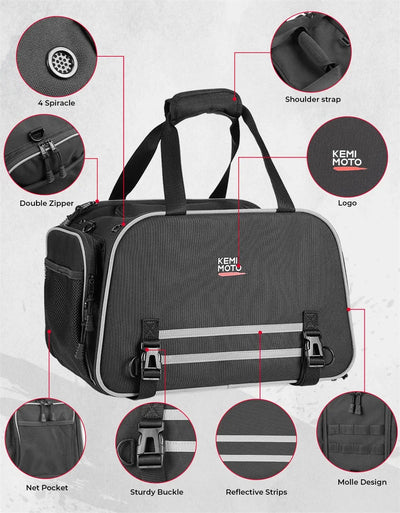 Motorcycle Pet Carrier Bag Cat Dog Pet Carrier Airline Approved Portable Cat Dog Travel Carrier For Luggage Rack Passenger Seat