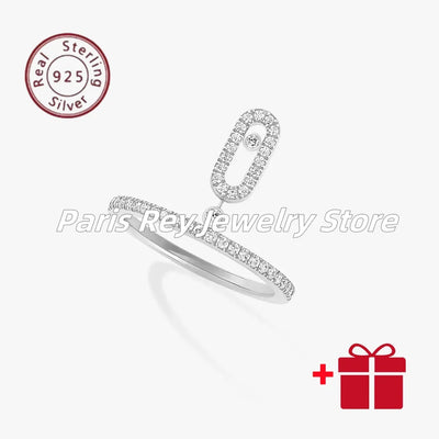 Luxury Classic S925 Inlaid Sliding High Beauty Ring Women's Jewelry Ring Luxury Party Girlfriend Anniversary Gift
