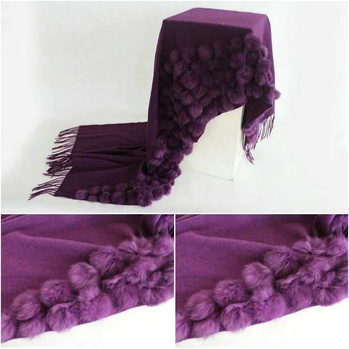 Winter Thick  Genuine Rabbit Fur Scarf for Women