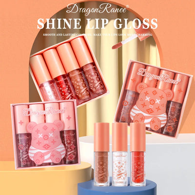 4 PCS Lip Ink Oil Set Hydrating Lip Gloss Pack Kit Moisturizer Waterproof Lip Tint Korean Makeup For Women Cosmetics