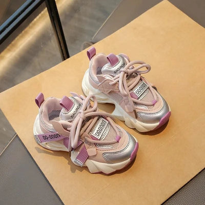 Children's Sports Shoes 2024 Spring and Autumn New Girls Fashion Casual Wear-Resistant Student Mesh Breathable Running Shoes