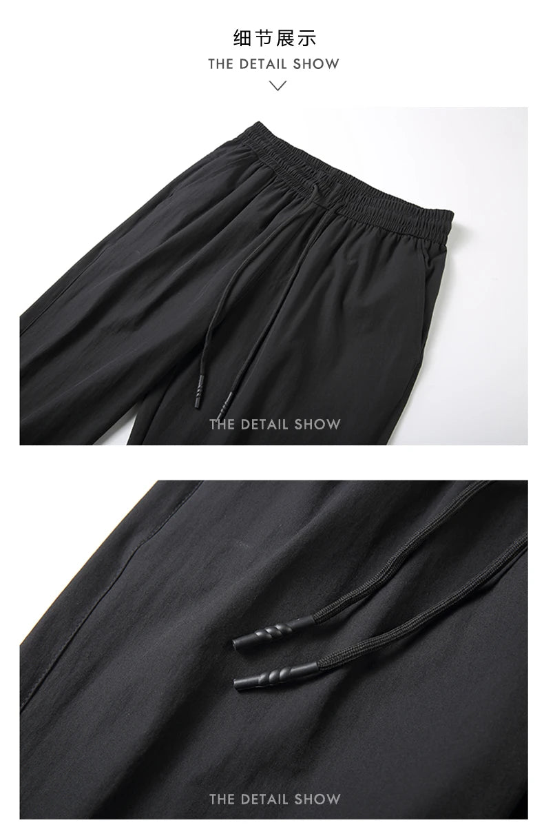 Summer Cropped Trousers for Men, Ice-Feel Breathable Stretch Trousers, Casual Versatile Shorts
