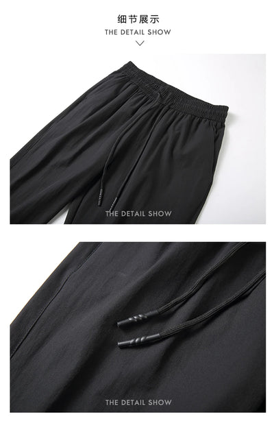 Summer Cropped Trousers for Men, Ice-Feel Breathable Stretch Trousers, Casual Versatile Shorts