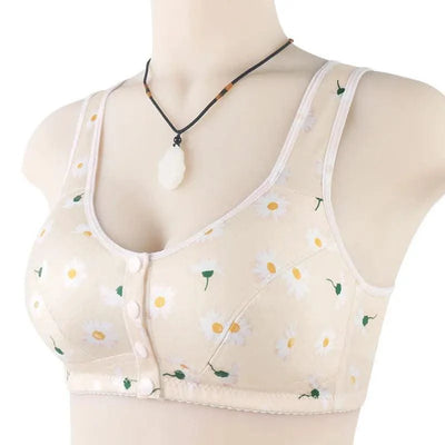 Bra For Women Wire Free Bra Cotton Underwear Front Closure Brassiere Women's Lingerie Large Bust 50 52 BCD Cup