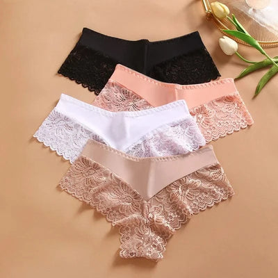 3 Pieces Women's Boxers Sexy Lace Seamless Female Underwear Perpective Panties for Women Boyshorts Fashion Boxer Briefs Lingerie