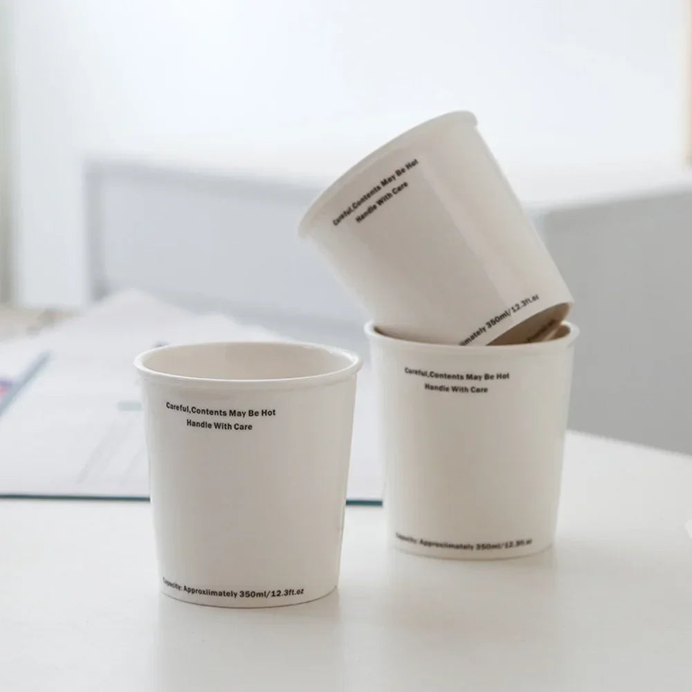 330ml/300ml Coffee Cup Ceramic Mug Simple Letter Coffee Cup Imitation Paper Design Drinking  Household Breakfast Milk Cup