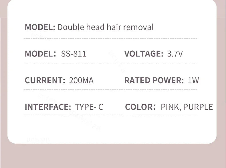 Electric Shaver for Women Female Epilator Electric Hair Removal 2 in 1 Woman's Razor for Body Legs Face Mustache Bikini Trimmer