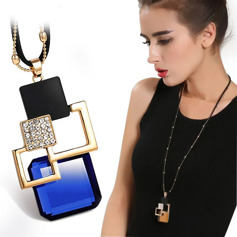 Long Necklaces & Pendants for Women Maxi Collier Femme Geometric Chain Fashion Necklace Statement Colar Accessories Jewelry 2024
