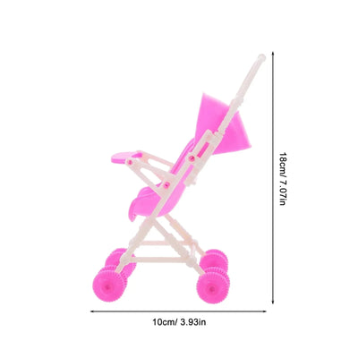 Simulation Baby Stroller Realistic Toy Children Play Game Decor Plastic Model Pushchair Small Stroller Furniture